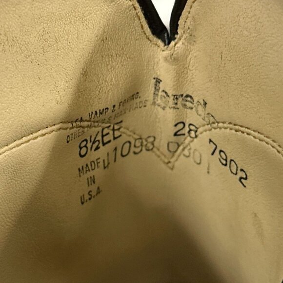 Laredo 7902 Saddle Roper Black Cowhide Leather Boots USA Made Size 8 EE Wide - Picture 9 of 10